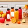 100pcs 12oz Empty Plastic Juice Bottles with Caps, Reusable Clear Bulk Beverage Containers with Label, Funnel and Brush for Juicing, Milk, Smoothie,... - Image 5