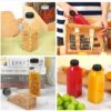 100pcs 12oz Empty Plastic Juice Bottles with Caps, Reusable Clear Bulk Beverage Containers with Label, Funnel and Brush for Juicing, Milk, Smoothie,... - Image 3