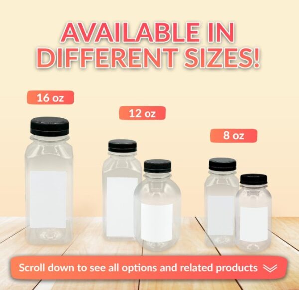 50pcs 16oz Empty Plastic Juice Bottles with Caps, Reusable Clear Bulk Beverage Containers with Label, Funnel and Brush for Juicing, Milk, Smoothie,... - Image 7